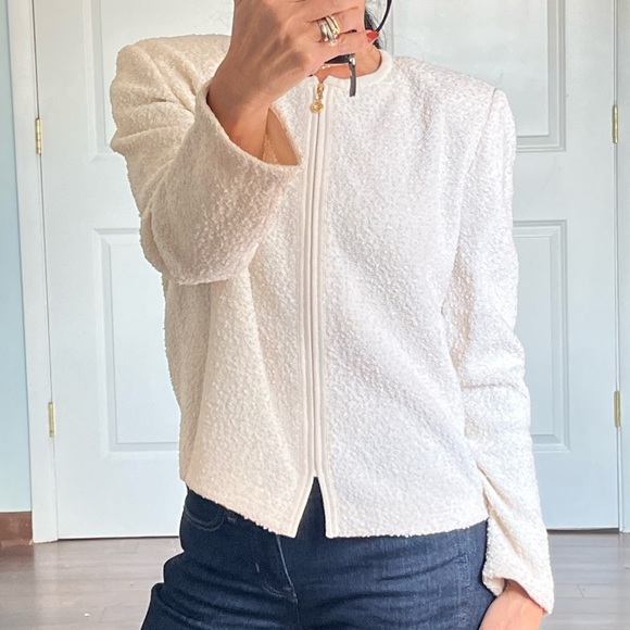 St.John Collection by Marie Gray boucle ivory ladies jacket size 10 - Picture 4 of 13
